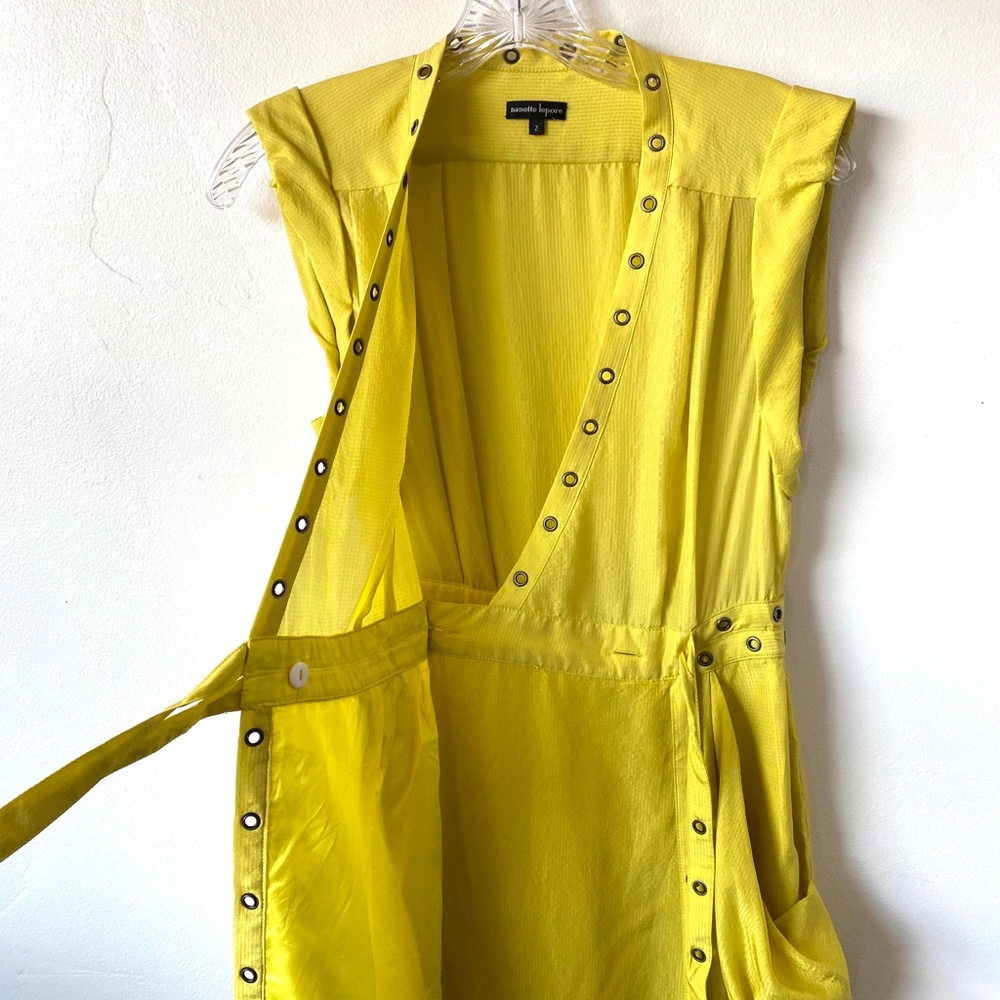 Nanette Lepore Yellow Silk Wind Swept Wrap Dress - Picture 10 of 15